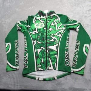Pactimo Cycling Jersey Womens XS Green Race Fit‎ Long Sleeve Full Zip Bike